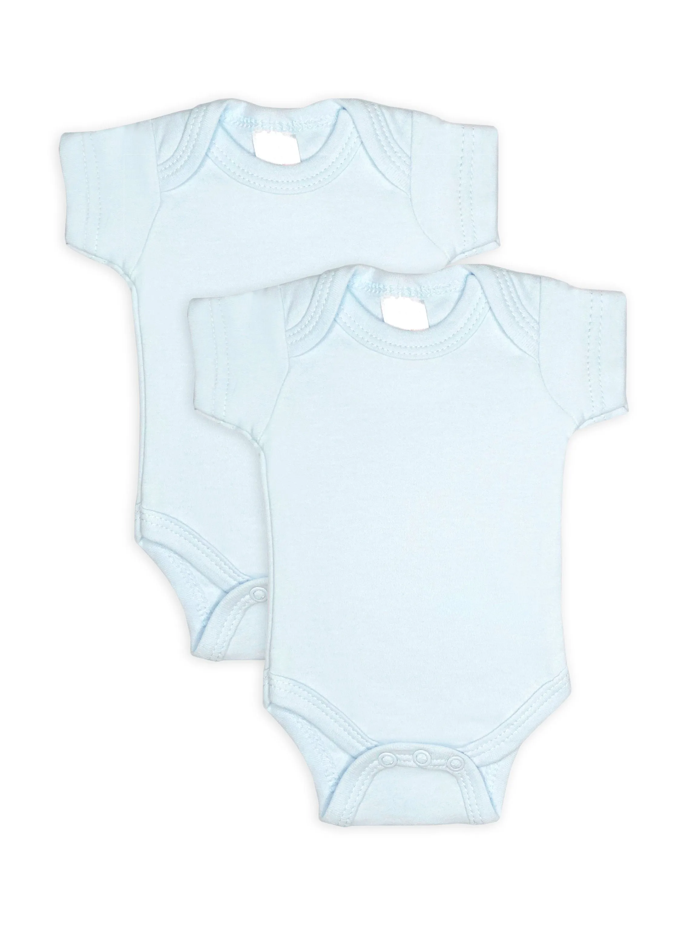 2 Pack - 100% Cotton Blue Short Sleeved Bodysuits