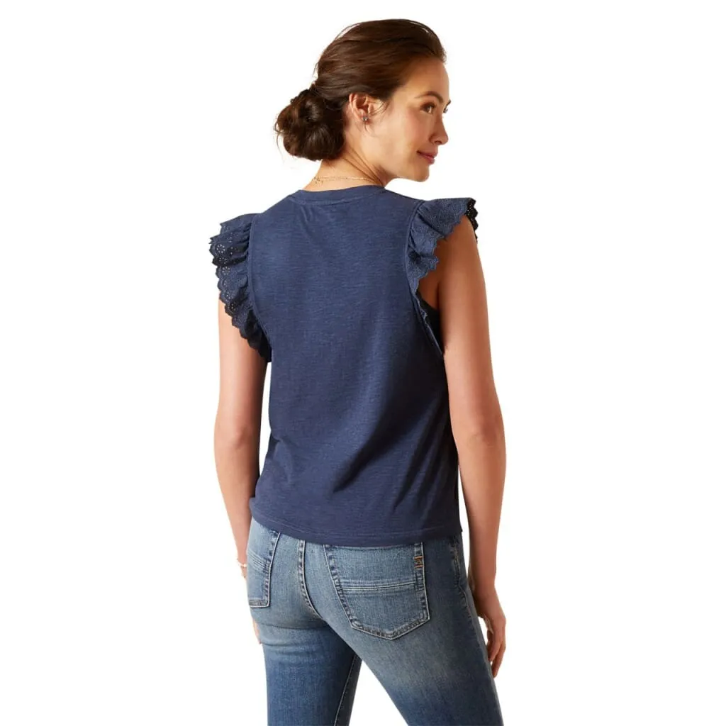 Ariat Ladies Ludlow Short Sleeved Top Navy