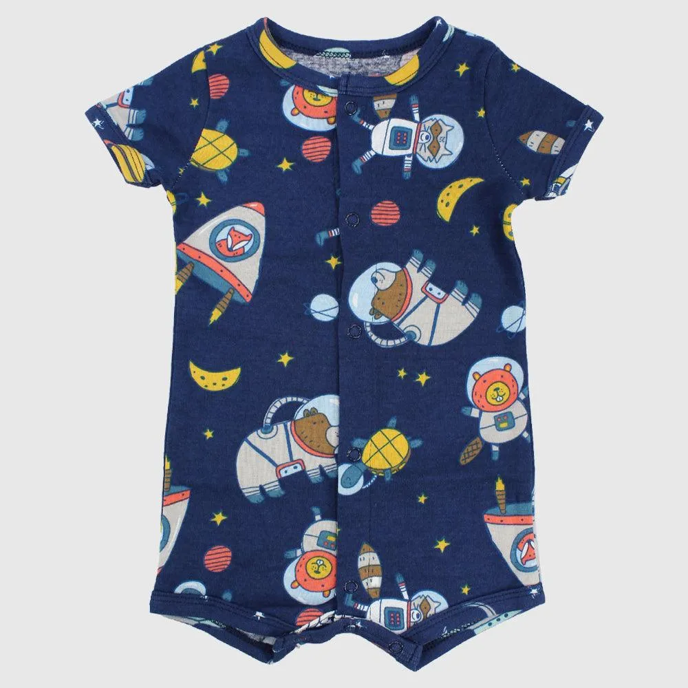 Astronaut Animals Short-Sleeved Romper