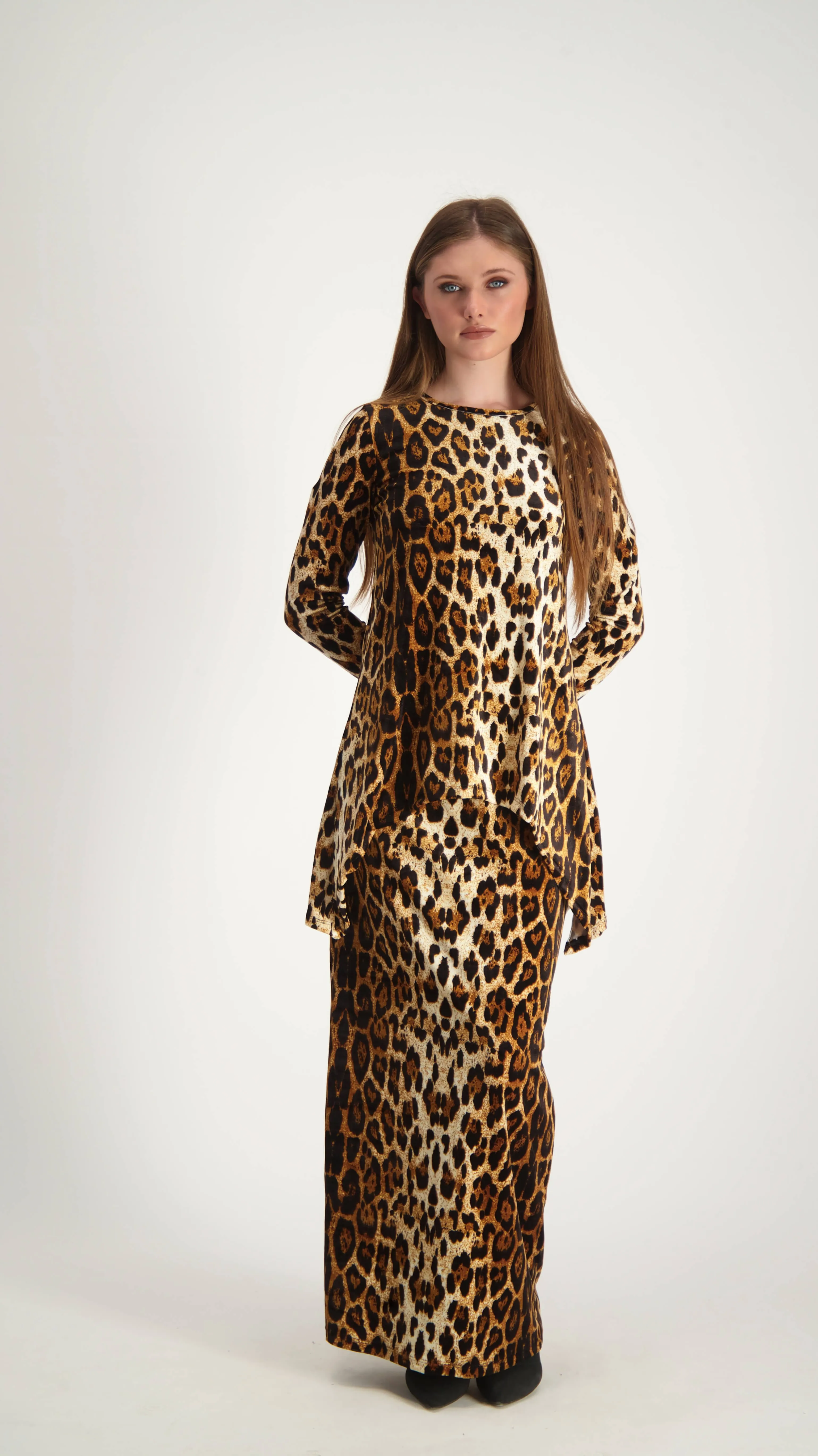 Asymmetric Velvet Set / Leopard