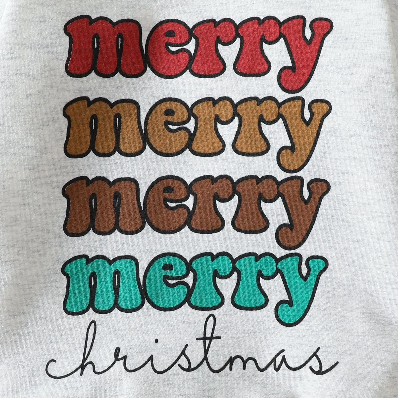 Baby Boys Girls Christmas Colorful Letter Print Long-sleeved Jumpsuit