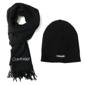 Calvin Klein Mens Basic Wool Beanie & Scarf Set