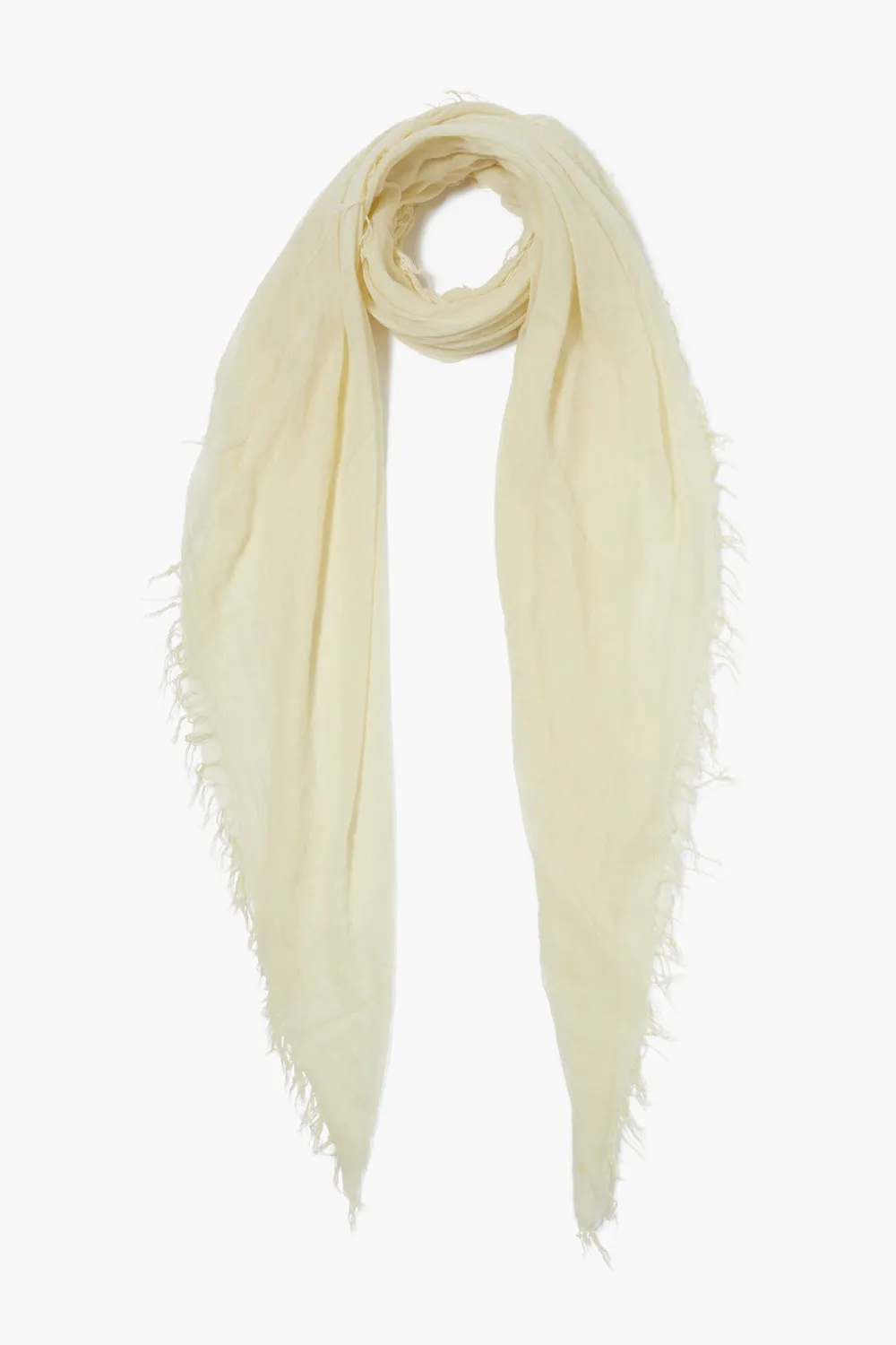 Cashmere and Silk Scarf Pale Yellow