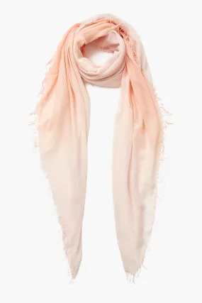 Cashmere and Silk Scarf Tropical Peach Dip Dyed