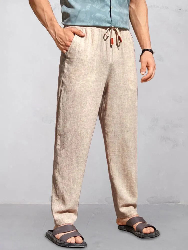 Casual Cotton Linen Straight Pants