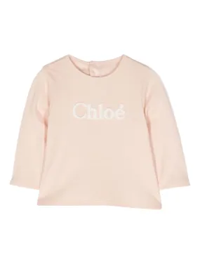 Chloe T-Shirt Long Sleeved Logo Pink