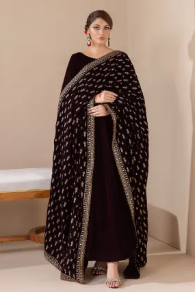 EMBROIDERED VELVET SHAWL VS-42