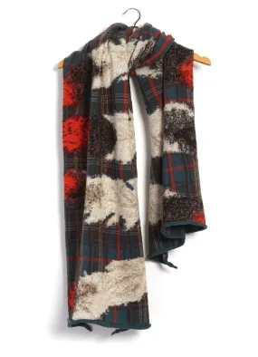 FEATHER TARTAN | Compressed Wool Scarf | Green