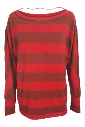 FREE PEOPLE Cali Red Striped Long Sleeved Jumper (XS)