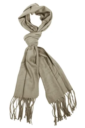 Grey Solid Luxuriously Soft Light Unisex Cashmere Feel Wrap Scarf