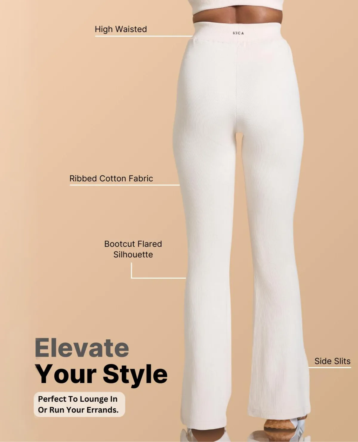 High Waist Ribbed Flared Pants