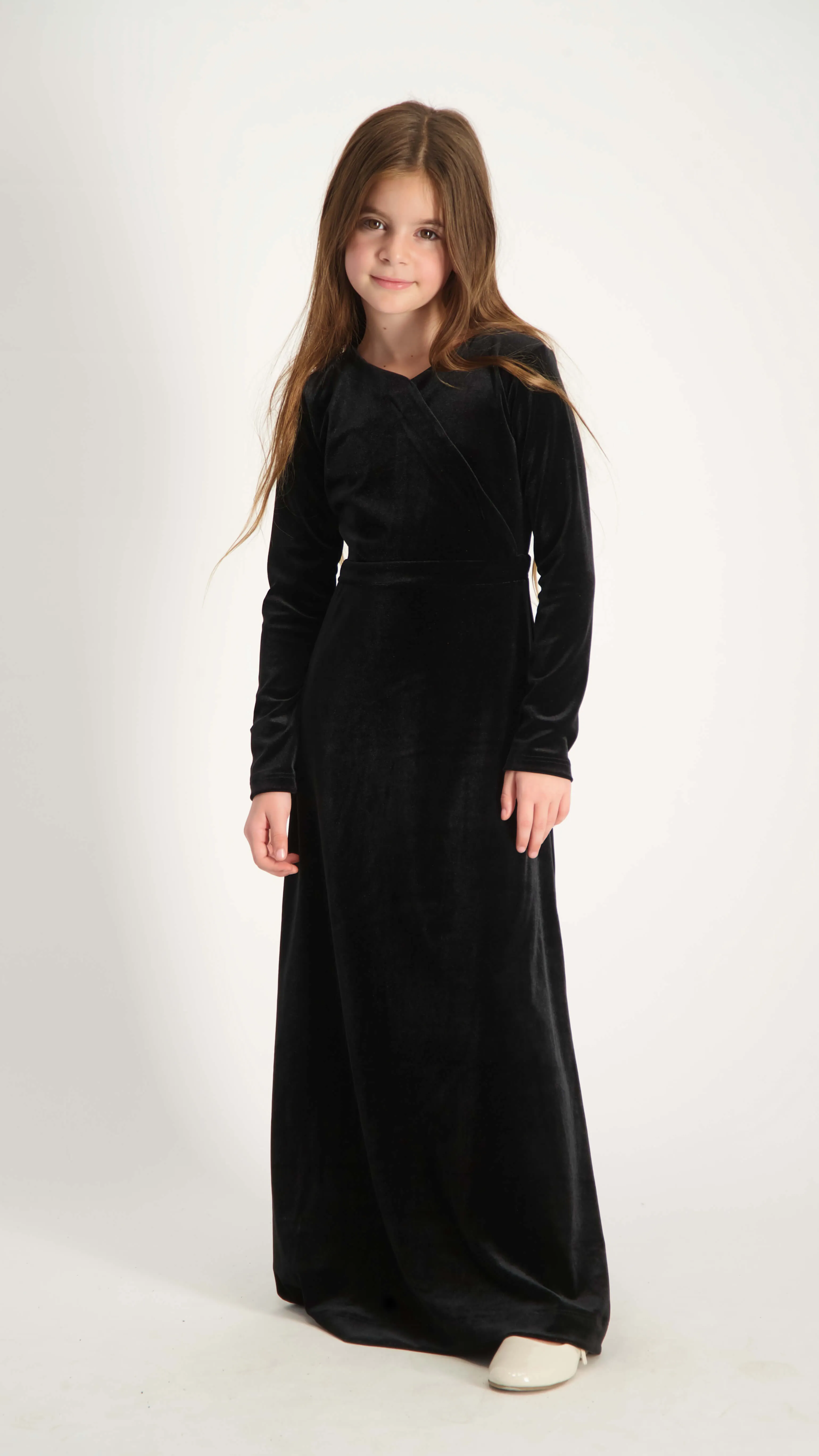 Kids Maxi Velvet Dress / Black