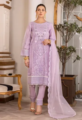 Lilac Embroidered Organza 3-Piece Suit