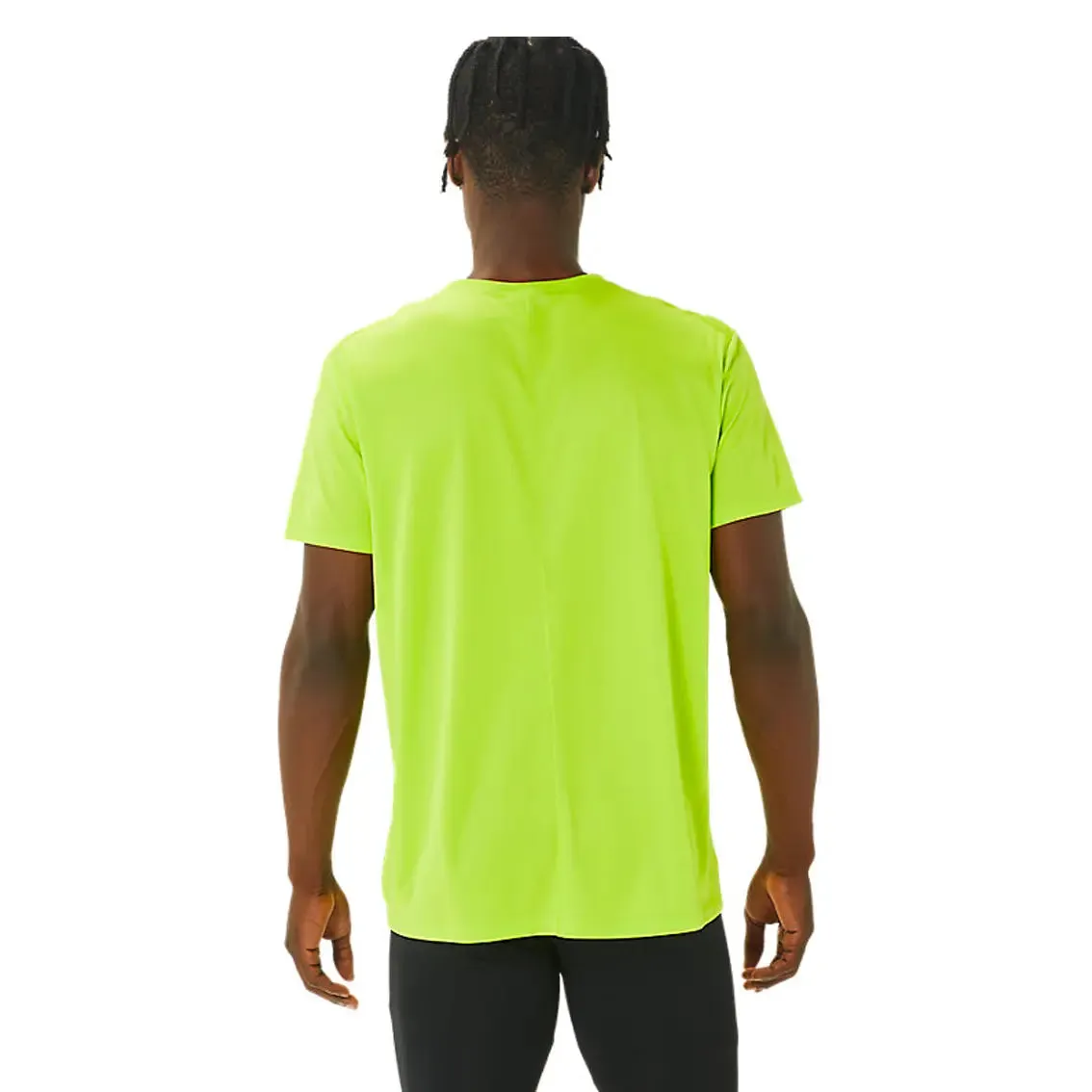 Mens ASICS Silver Short Sleeved Top - Lime Zest