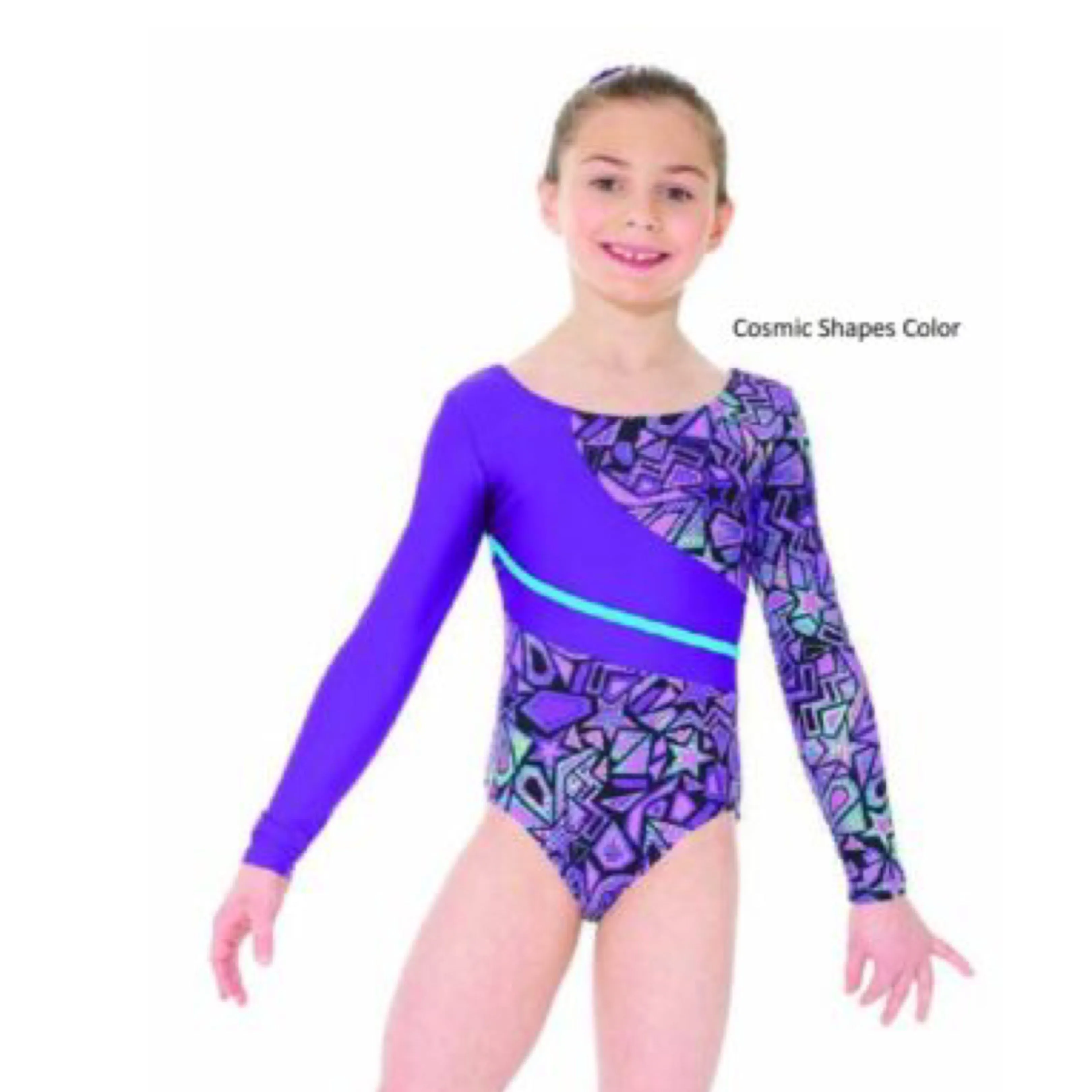 Mondor Comic Shapes Printed Long-Sleeved Leotard