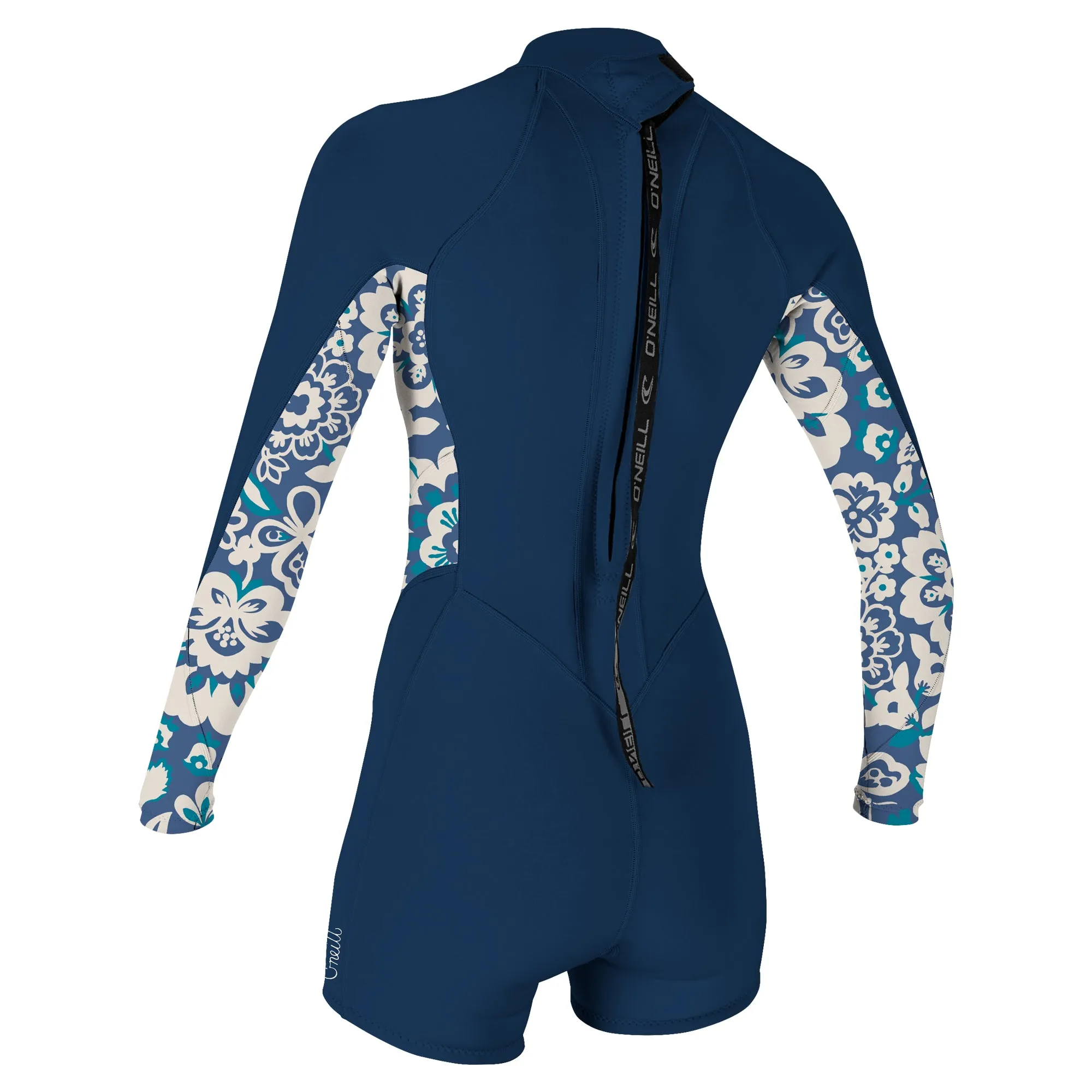 O'Neill Womens Bahia 2/1mm Long Sleeved Back Zip Shorty Wetsuit