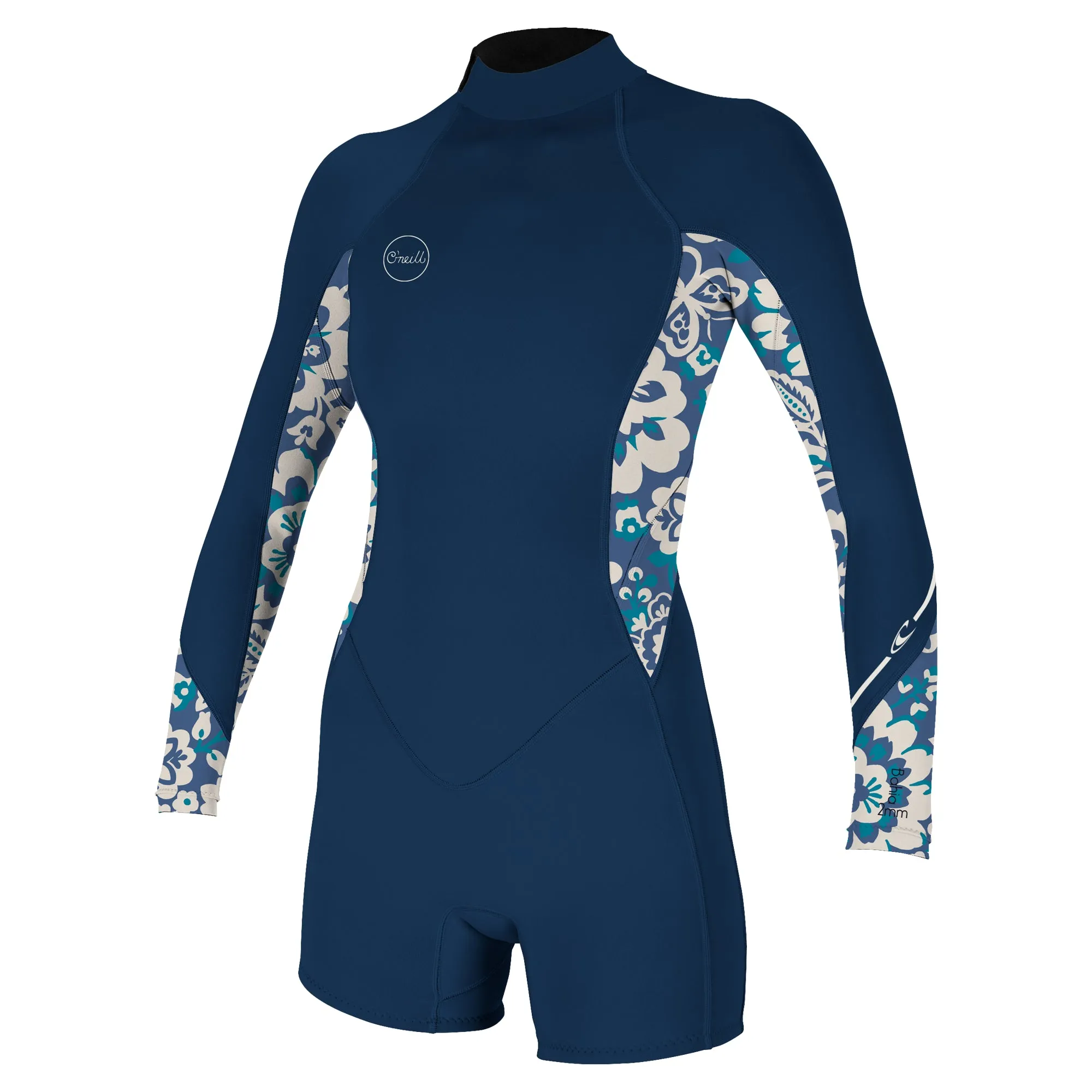 O'Neill Womens Bahia 2/1mm Long Sleeved Back Zip Shorty Wetsuit