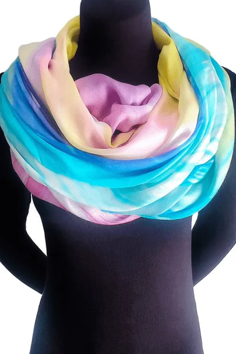 Oversized Square Italian Cashmere Blend Scarf - Prismatic, New Zealand