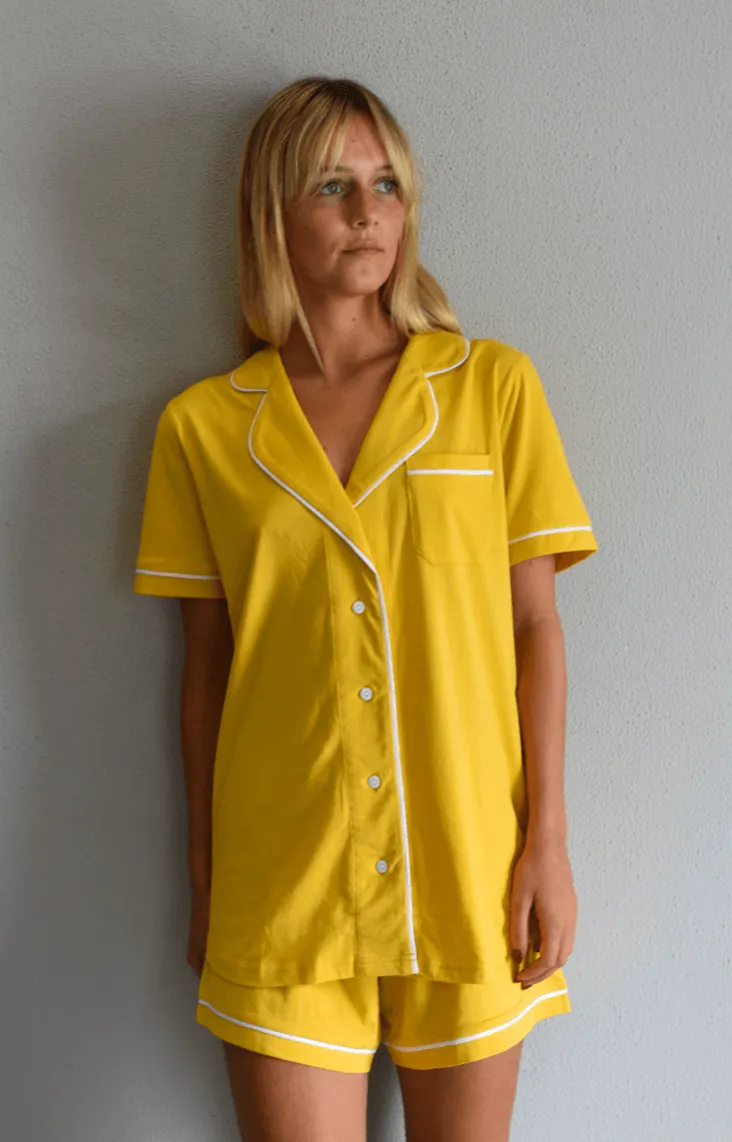 Portsea Short Sleeved PJ Set Saffron