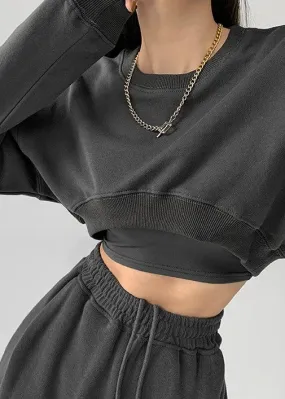 Return To My Confident Self long sleeved cropped sweatshirt