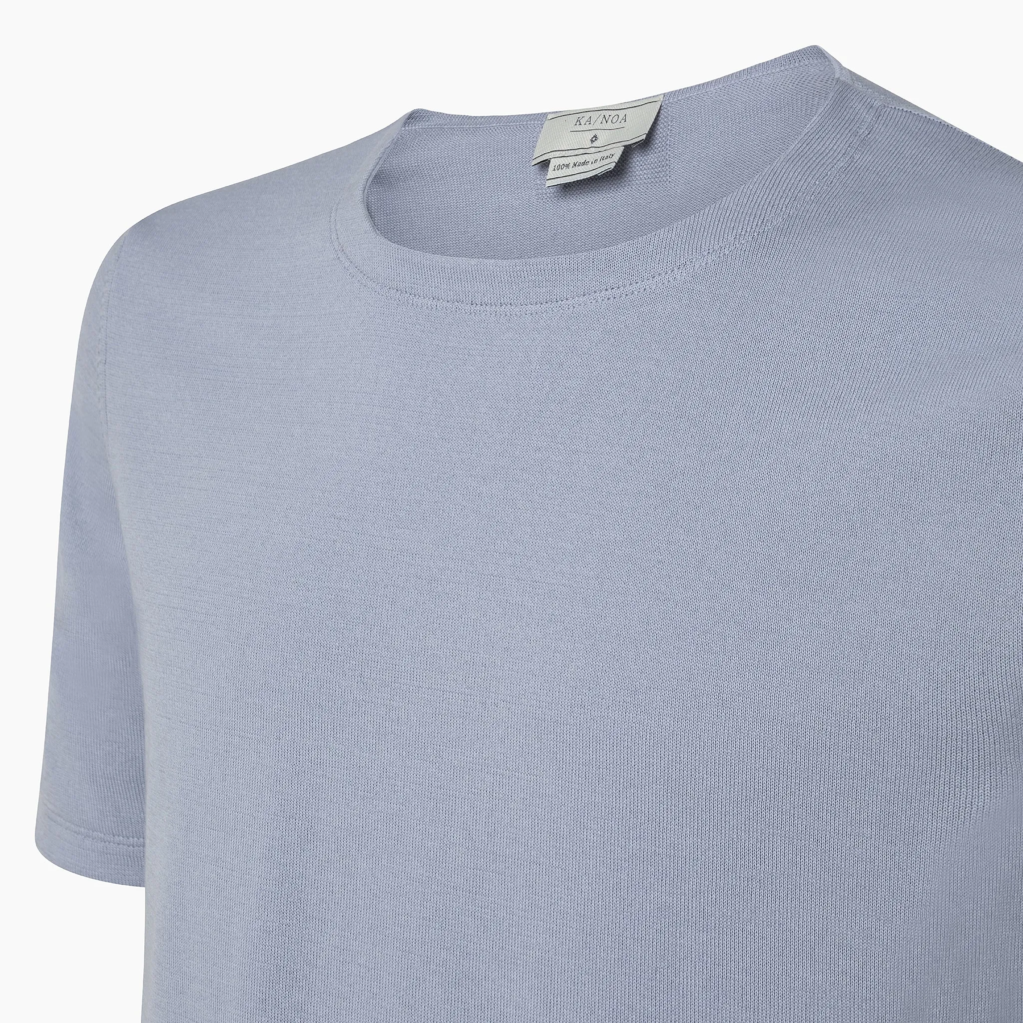 Richard short-sleeved knitted t-shirt in compact Egyptian cotton