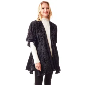 Solid Velvet Shawl Poncho