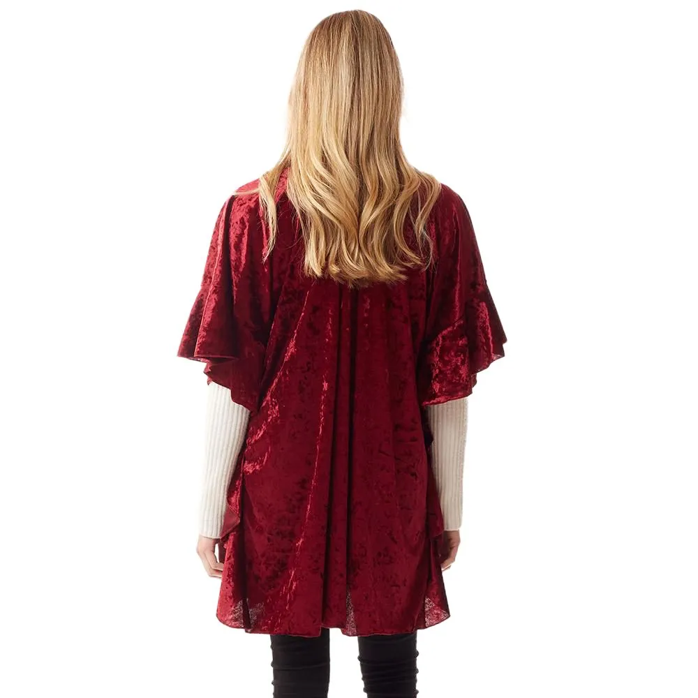 Solid Velvet Shawl Poncho