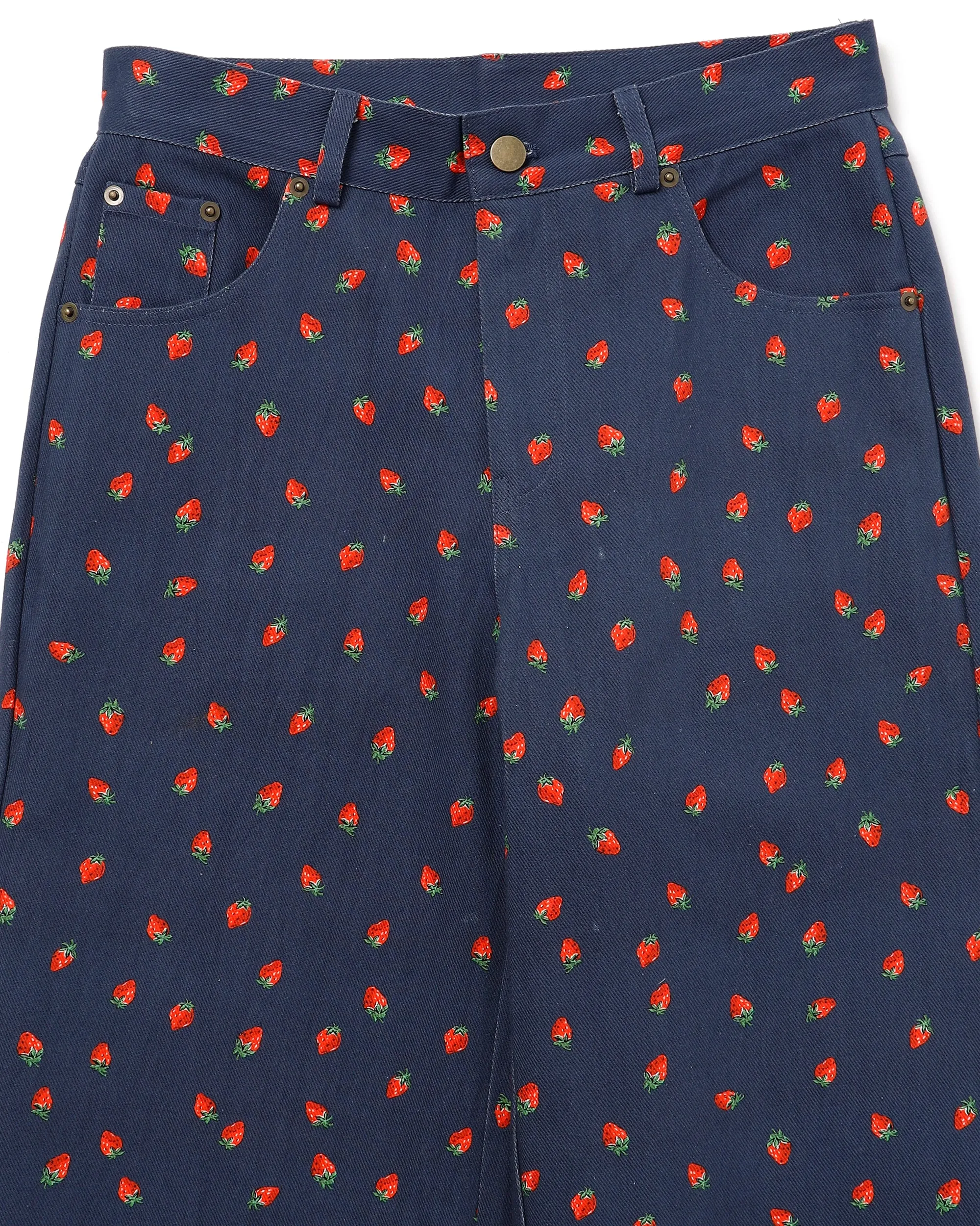 Strawberry denim pants (Navy)