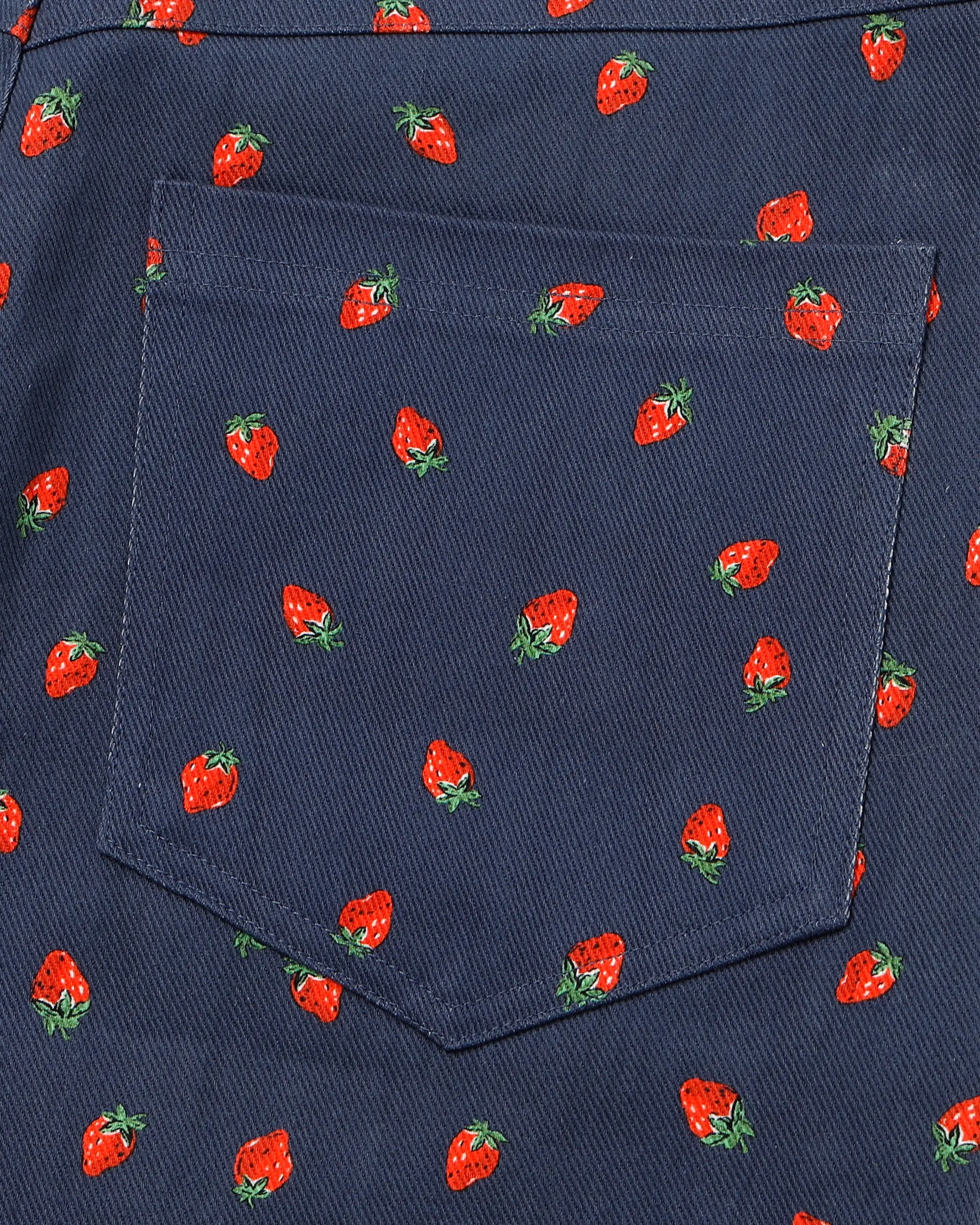 Strawberry denim pants (Navy)