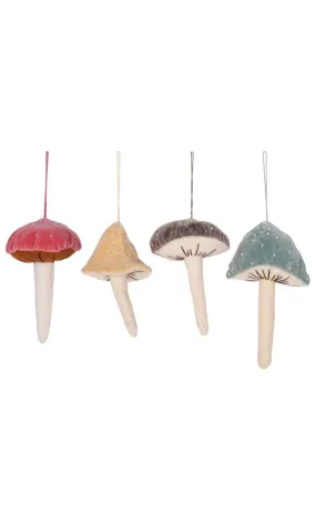 Velvet Beaded Mushroom Ornament