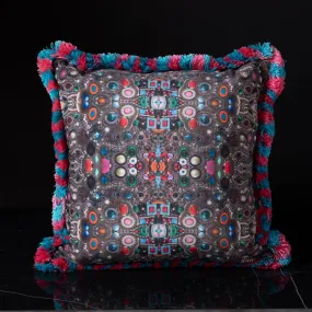 Velvet Jewels with Trim 18x18 Pillow