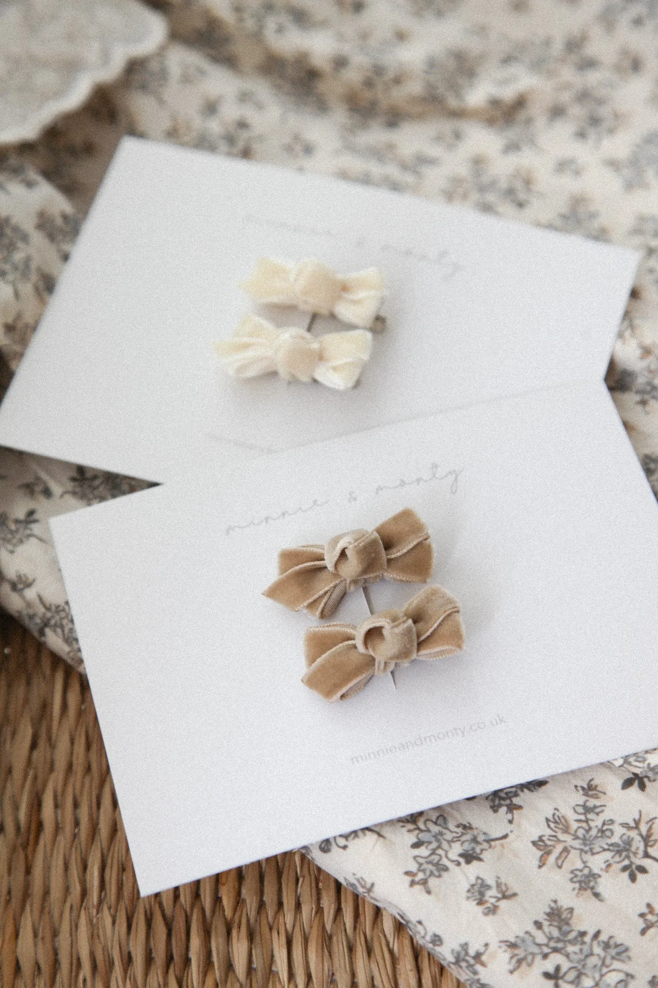 Velvet Mini Bow Clips (2 pack)