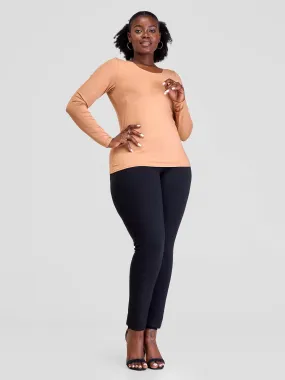 Vivo Basic Long Sleeved Top - Tan