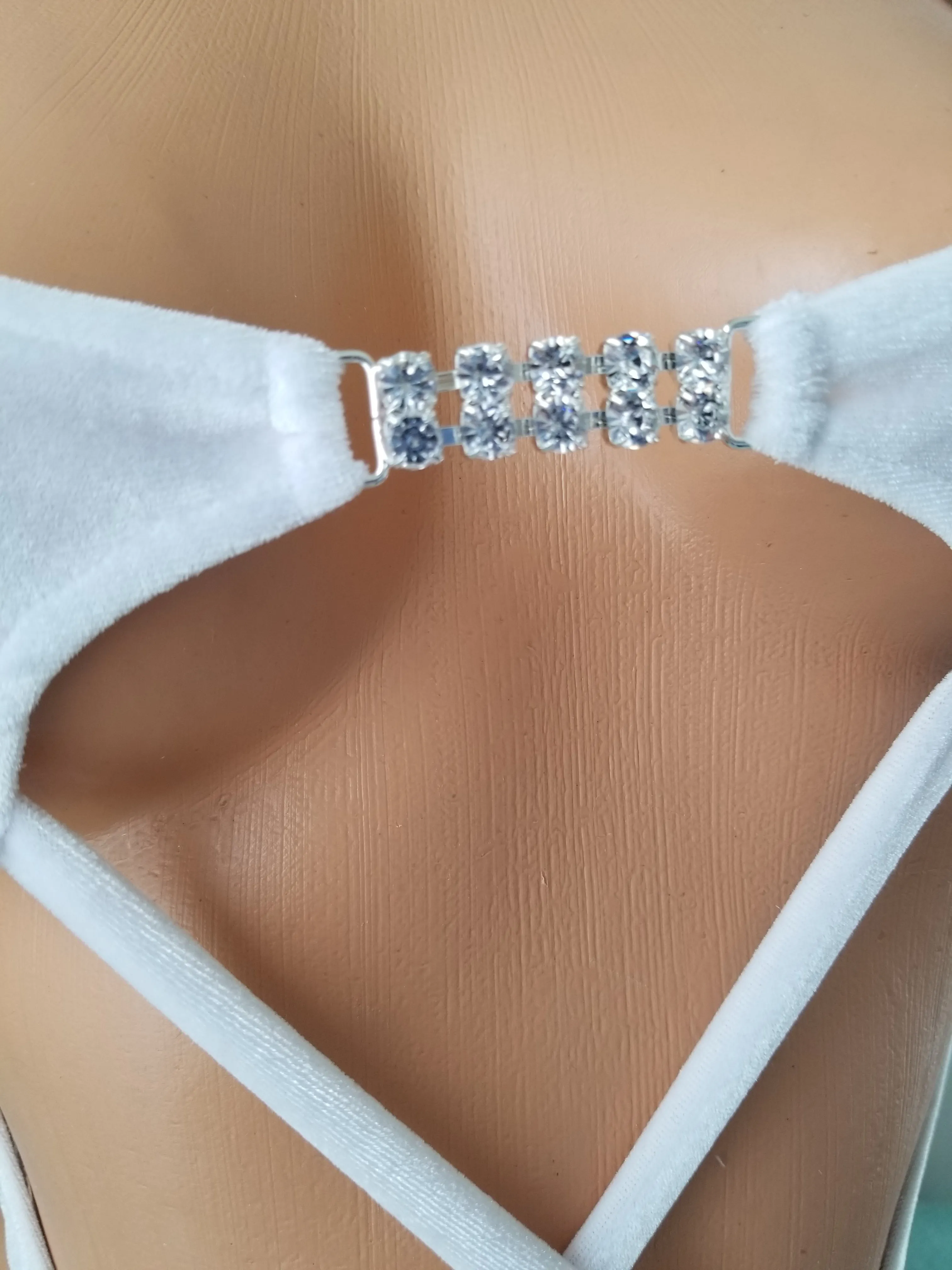 White Velvet X Back Monokini