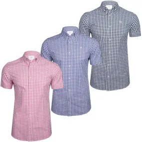 Xact Mens Cotton Gingham Check Shirt - Short Sleeved