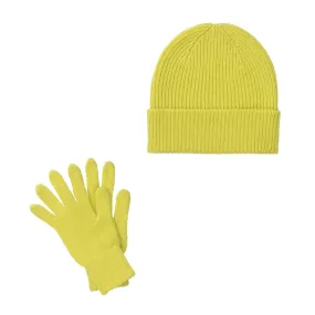 Yellow Cashmere Hat and Gloves Set | Lomond Cashmere